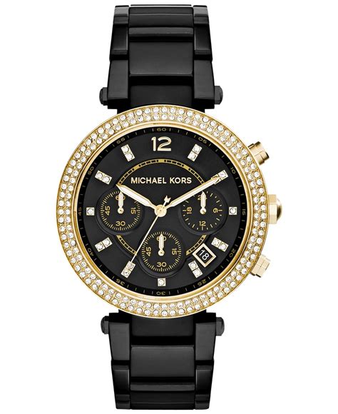 michael kors relojes de mujer macy& 39|Michael Kors black watches women.